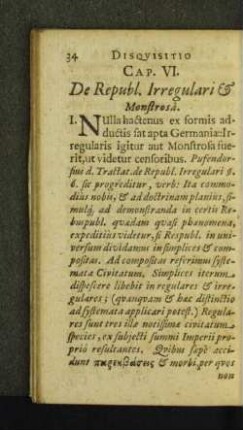 Cap. VI. De Republ. Irregulari & Monstrosâ.
