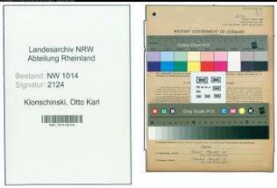 Entnazifizierung Otto Karl Klonschinski , geb. 12.08.1899 (Dreher)