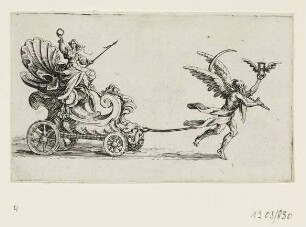 Wagen der Perseverantia, von Chronos gezogen (Einzug des Markgrafen Heinrich von Lothringen), Blatt 6 der Folge "Le Combat à la Barrière"