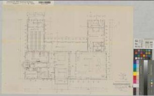Münster (Münster) Zentralwaschhaus der Universität Grundriß Erdgeschoß 1966 1 : 100 51 x 76 Pause Staatshochbauamt Münster Regierung Münster Nr. 33947