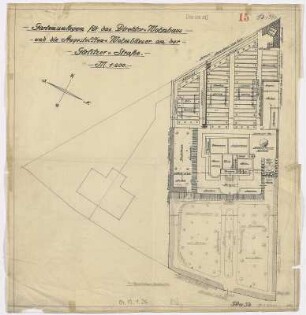 Gartenanlagen für das Direktorwohnhaus und die Angestellten-Wohnhäuser an der Görlitzer Straße