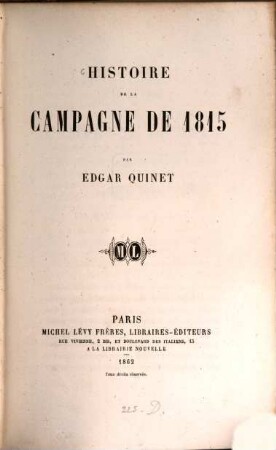 Histoire de la campagne de 1815