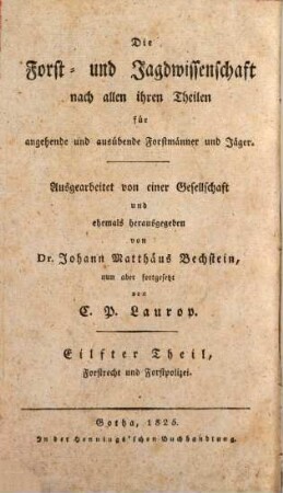 Handbuch über Forstrecht und Forstpolizei