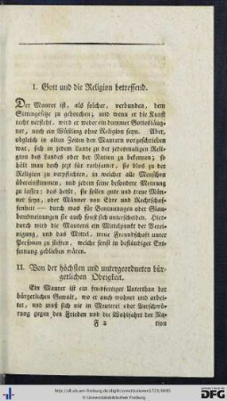 II. Von der höchsten und untergeordneten bürgerlichen Obrigkeit.