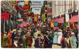 Leipzig : Petersstraße während der Messe ; Kaufhaus Althoff
