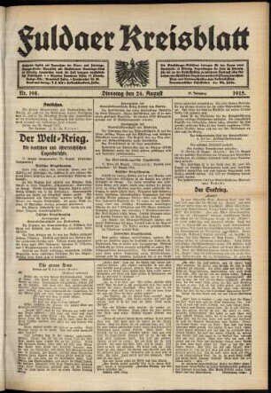 Ausgabe vom Dienstag, den 24. August 1915.