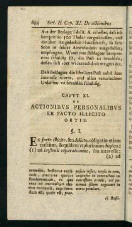 684-742, Caput XI. De actionibus personalibus ex facto illicito ortis