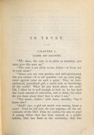 In Trust : the story of a lady and her lover ; in two volumes, 1