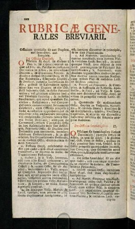xxx-liii, Rubricae Generales Breviarii