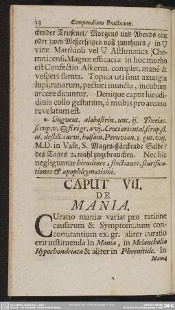 Caput VII. De Mania