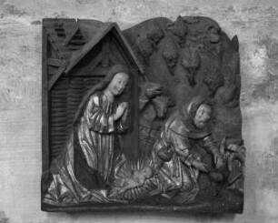 Drei Reliefs eines Altares — Geburt Christi