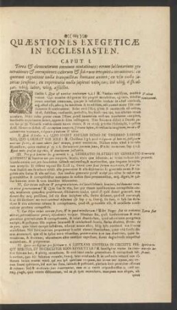 Quaestiones Exegeticae In Ecclesiasten.