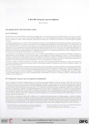 I. Teil: Die Tetragonos Agora in Ephesos