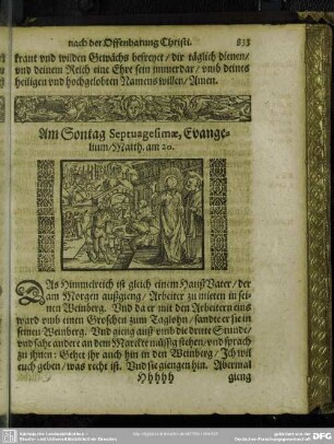 Am Sontag Septuagesima, Evangelium, Matth. am 20.
