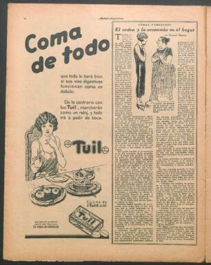 El orden y la economía en el hogar : Temas femeninos