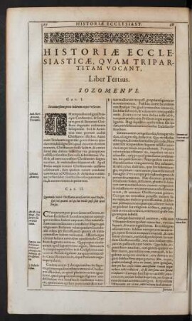 Historiae Ecclesiasticae Quam Tripartitam Vocant, Liber Tertius.
