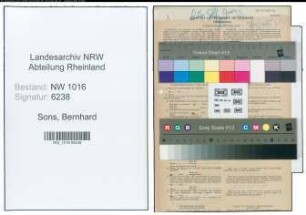 Entnazifizierung Bernhard Sons , geb. 05.01.1894 (Telefonist)