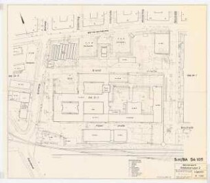 Gartenanlage Siemens & Halske, Berlin-Siemensstadt: Planungsunterlage Gebäudegruppe 2: Lageplan 1:500