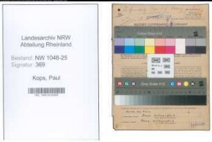 Entnazifizierung Paul Kops , geb. 21.08.1902 (Fabrikant)