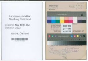 Entnazifizierung Gerhard Wachs , geb. 09.11.1902 (Werksleiter)