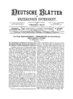 Die Frage Gesamtunterricht - Fachunterricht als entwicklungspsychologisches Problem : (Fortsetzung)