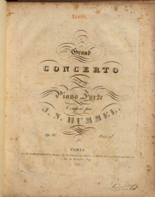 Grand concerto : pour le piano forte ; op. 85