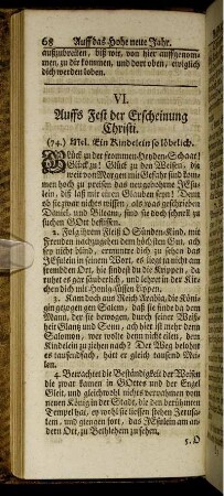 VI. auffs Fest der Erscheinung Christi.