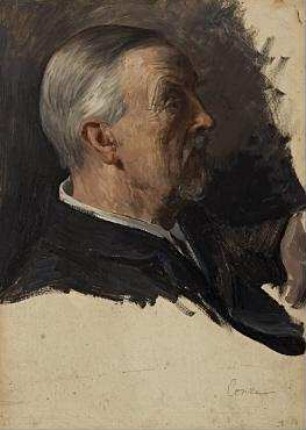 Portraitstudie Alexander Conze. Entwurf zu dem verschollenen Gemälde "Letzte Sitzung der Preußischen Akademie der Wissenschaften im alten Haus"