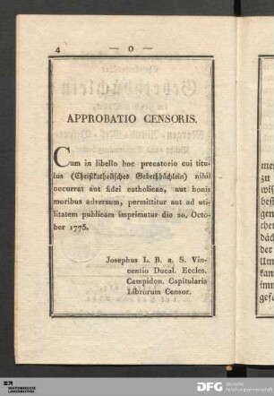 Approbatio Censoris.
