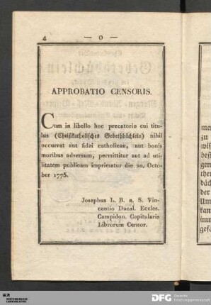 Approbatio Censoris.
