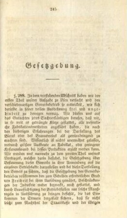Zweite Abtheilung. Gesetzgebung