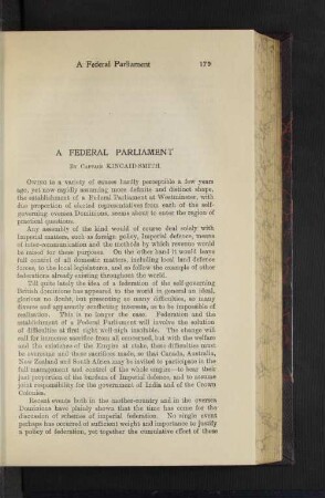 A Federal Parliament