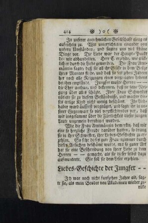 Liebes - Geschichte der Jungfer