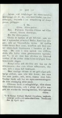 §. 21. China. China-pulver.