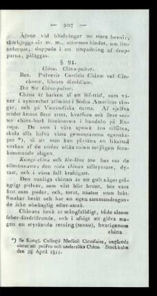 §. 21. China. China-pulver.