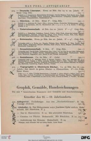 Graphik, Gemälde, Handzeichnungen (Nr. 330-623)