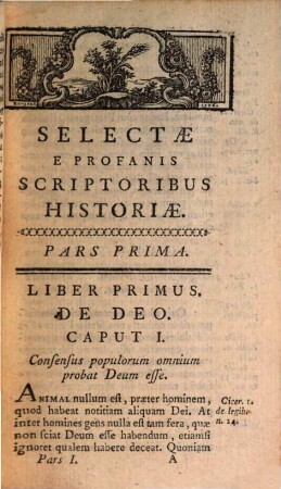 Selectae e profanis Scriptoribus Historiae. 1