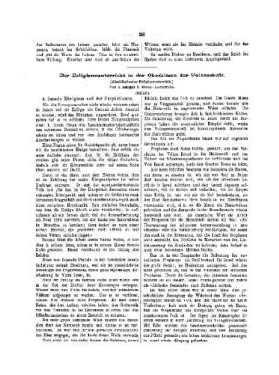 Der Religionsunterricht in der Oberklasse der Volksschule : (Schluß)