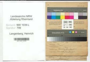 Entnazifizierung Heinrich Langenberg , geb. 28.02.1890 (Architekt)