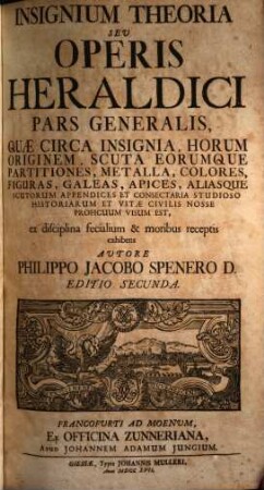 Insignium theoria seu operis heraldici pars generalis