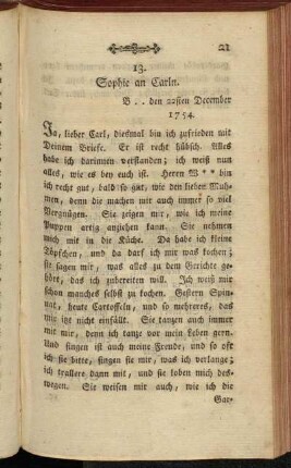 13. Sophie an Carln. B .. den 22sten December 1754.