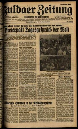 Ausgabe vom Samstag, den 28. September 1940.