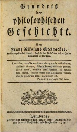Grundriß der philosophischen Geschichte