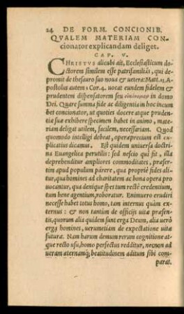 Qualem Materiam Concionator explicandam deliget. Cap. V.