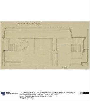 St. Louis, Sommersitz eines Kunstfreundes auf der internationalen Ausstellung, Musikzimmer, Raum 26, Aufriss der Südostwand
