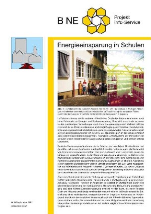 Energieeinsparung in Schulen.