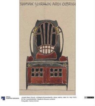 Undatierte Einzelentwürfe, Vitrine, Aufriss