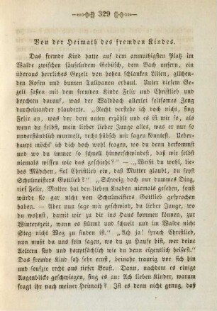 Von der Heimath des fremden Kindes