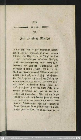 XI. Für vornehme Raucher