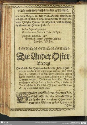 Die Ander Oster-Predigt